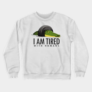 Crocodile trapped in tire Crewneck Sweatshirt